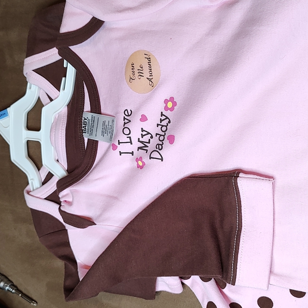 Baby Essentials- 3 piece set I Love My Daddy & monkey, pink & brown 24 m…